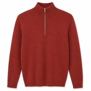 Ibex Sweater Mens Medium 1/4 Zip Quarter Zip Rust Orange 100% Superwash Wool